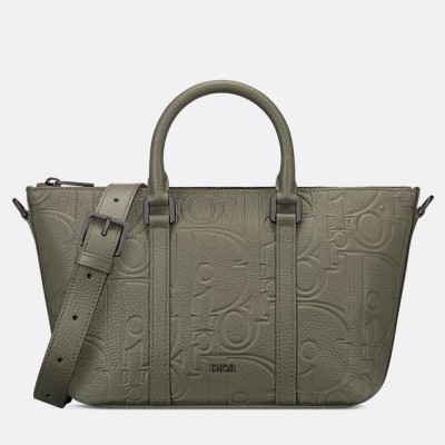 Dior Weekender 25 Bag in Khaki Dior Gravity Leather