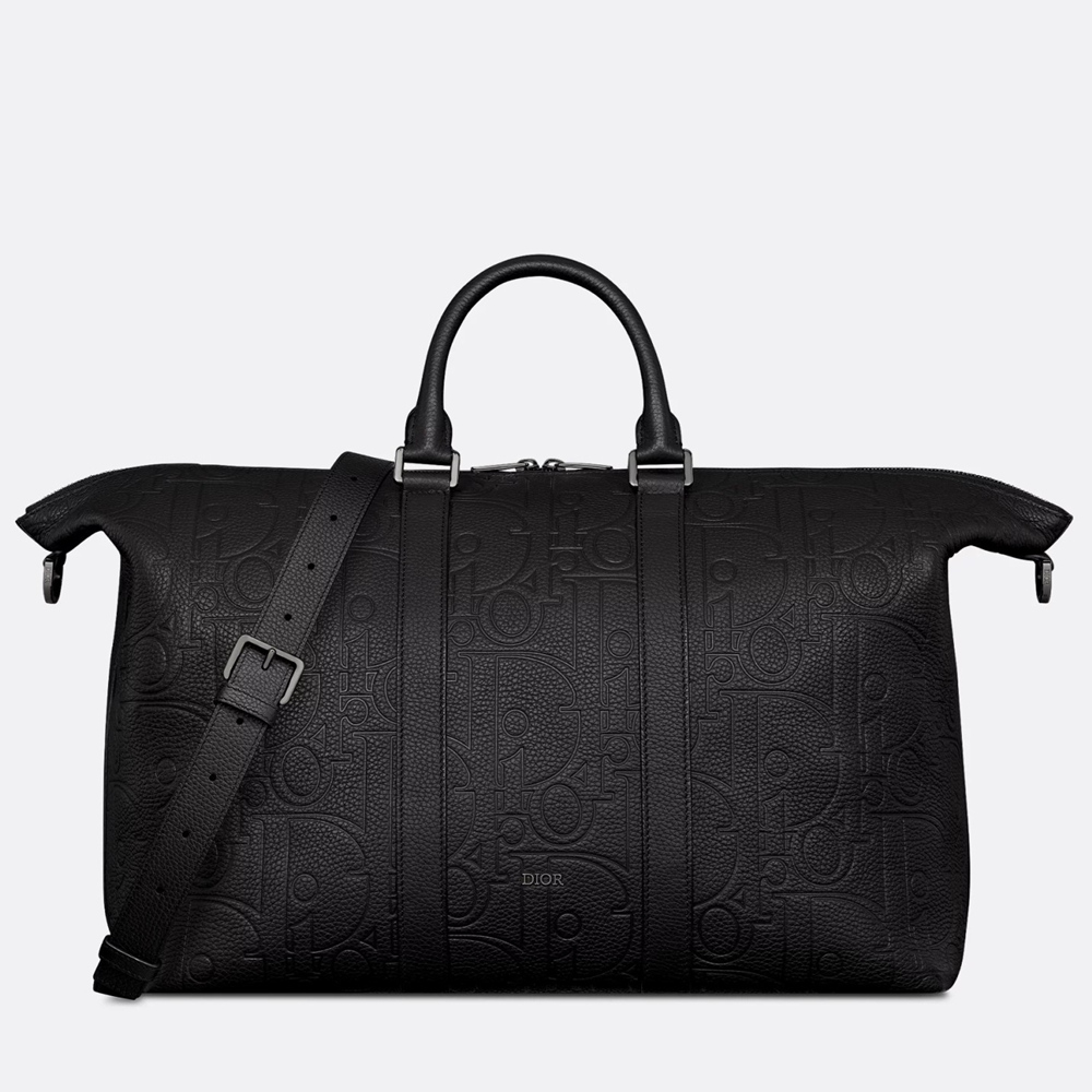 Dior Weekender 40 Bag in Black Dior Gravity Leather