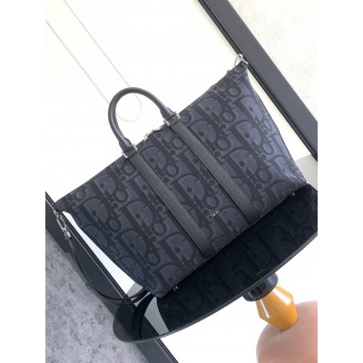 Dior Weekender 40 Bag in Black Maxi Dior Oblique Jacquard