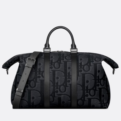 Dior Weekender 40 Bag in Black Maxi Dior Oblique Jacquard