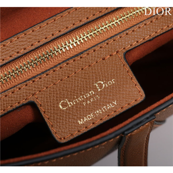 Dior Saddle Bag With Strap M0455 Golden Grained Calfskin