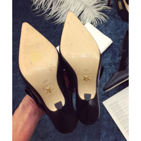 Dior Women's ja Dior high-heeled shoe Black lambskin with studs Black