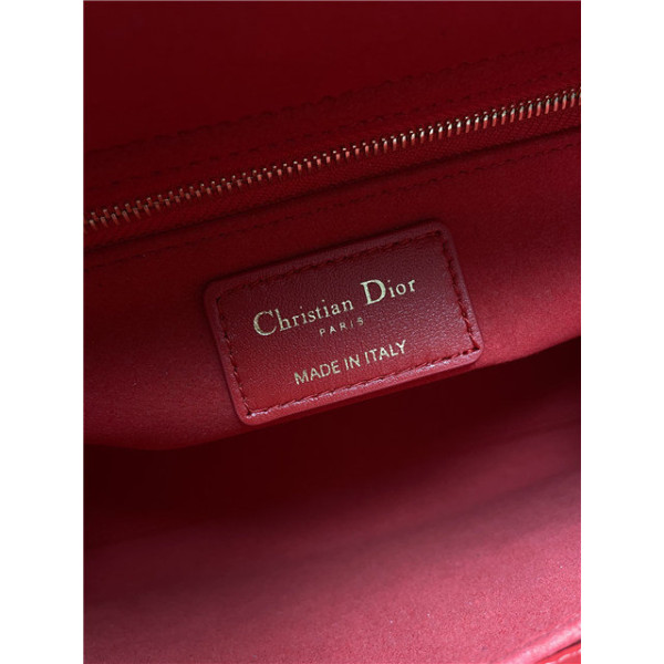 Dior Medium Lady Dior Bag M0565 Red Lambskin