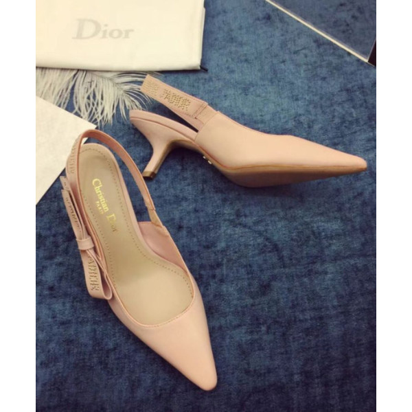 Dior Women's ja Dior high-heeled shoe Black lambskin studs Pink
