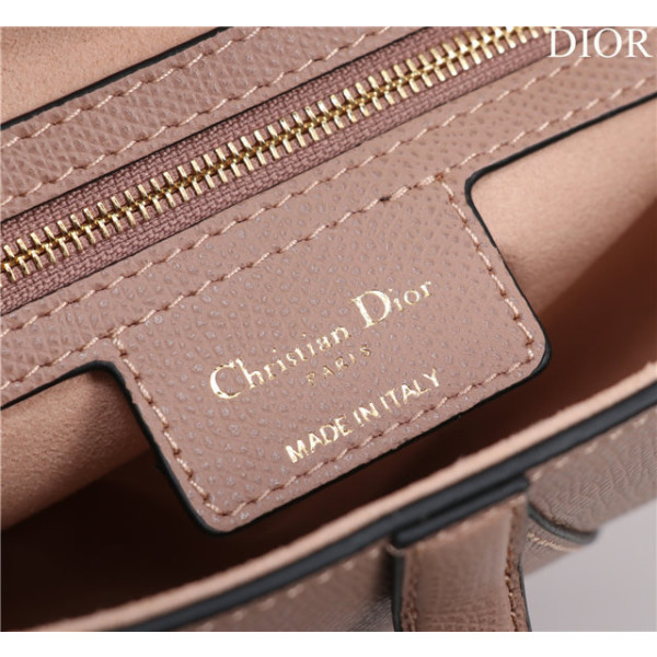 Dior Saddle Bag With Strap M0455 Powder Pink Grained Calfskin