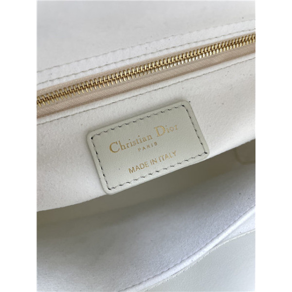 Dior Medium Lady Dior Bag M0565 White Lambskin