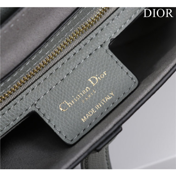 Dior Saddle Bag With Strap M0455 Stone Gray Grained Calfskin