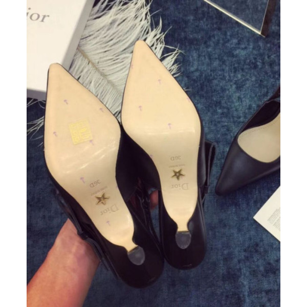 Dior Women's ja Dior high-heeled shoe Black lambskin studs Black