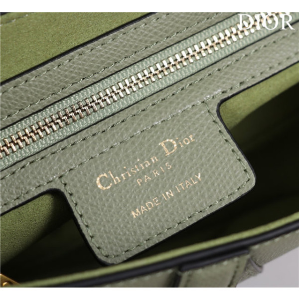 Dior Saddle Bag With Strap M0455 Cedar Green Grained Calfskin