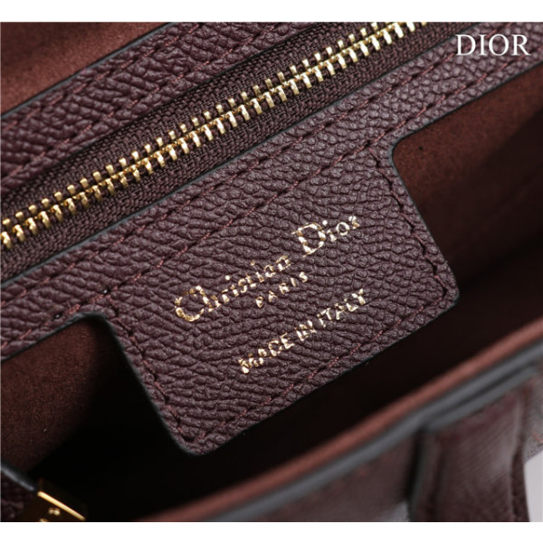 Dior Saddle Bag With Strap M0455 Burgundy Grained Calfskin