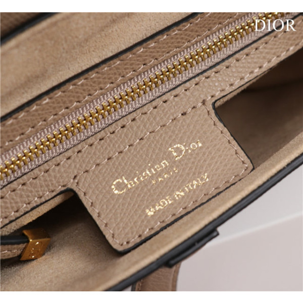Dior Saddle Bag With Strap M0455 Sand-Colored Grained Calfskin