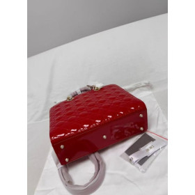 Lady dior leather handbag Dior Red in Leather