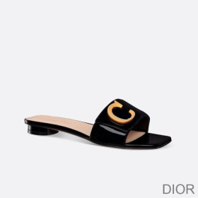 C''est Dior Slides Women Patent Leather Black