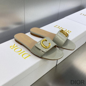 C''est Dior Slides Women Patent Leather Grey