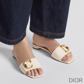 C''est Dior Slides Women Patent Leather White