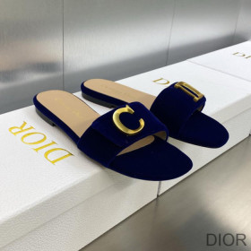 C''est Dior Slides Women Velvet Blue
