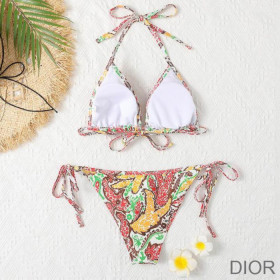 Dior Bikini Women Paisley Print Lycra Red