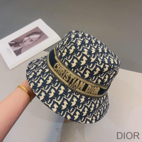 Dior Bucket Hat D Oblique Cotton Blue
