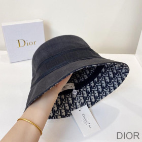 Dior Bucket Hat Oblique Denim Black