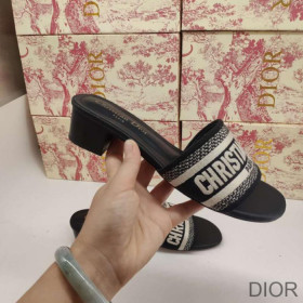 Dior Dway Heeled Slides Women Calfskin Black