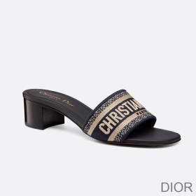 Dior Dway Heeled Slides Women Canvas Blue