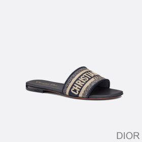 Dior Dway Slides Women Canvas Blue