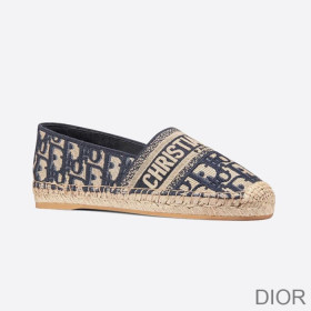 Dior Granville Espadrilles Women Oblique Motif Canvas Blue