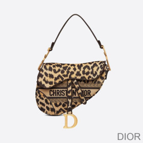 Dior Saddle Bag Mizza Motif Canvas Beige