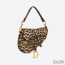 Dior Saddle Bag Mizza Motif Canvas Beige
