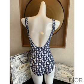 Dior Swimsuit Women Oblique Technical Fabric Blue
