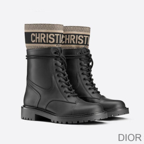 Dior D Major Ankle Boots Women Calfskin and Technical Fabric Black