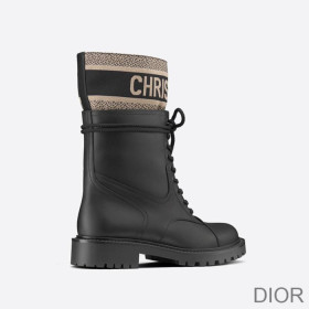 Dior D Major Ankle Boots Women Calfskin and Technical Fabric Black