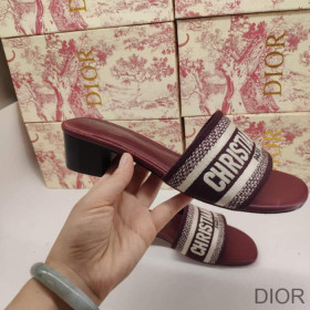 Dior Dway Heeled Slides Women Calfskin Red