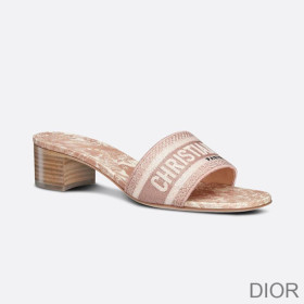 Dior Dway Heeled Slides Women Toile De Jouy Motif Canvas Cherry