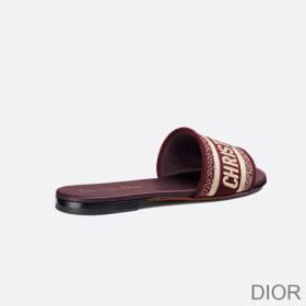 Dior Dway Slides Women Canvas Burgundy