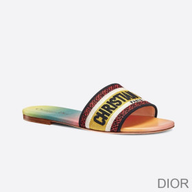 Dior Dway Slides Women Canvas Multicolor