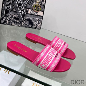 Dior Dway Slides Women Canvas Rose