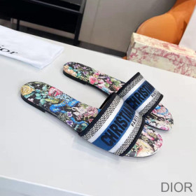 Dior Dway Slides Women D Constellation Motif Canvas Black