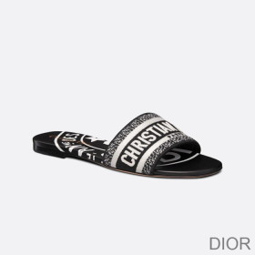 Dior Dway Slides Women Jute Motif Canvas Black