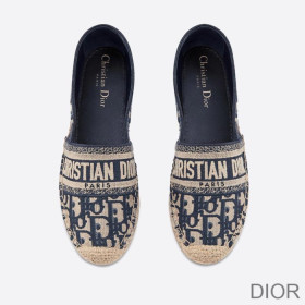 Dior Granville Espadrilles Women Oblique Motif Canvas Blue