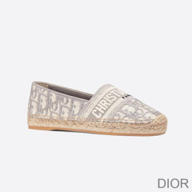 Dior Granville Espadrilles Women Oblique Motif Canvas Grey