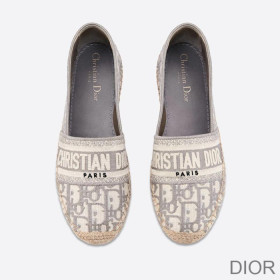 Dior Granville Espadrilles Women Oblique Motif Canvas Grey