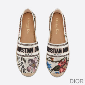 Dior Granville Espadrilles Women Rosa Mutabilis Motif Canvas White