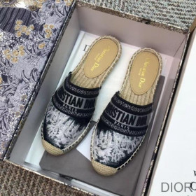 Dior Granville Mules Women Tie & Dye Motif Cotton Blue