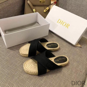 Dior Granville Slide Women Cotton Black