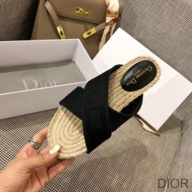 Dior Granville Slide Women Cotton Black