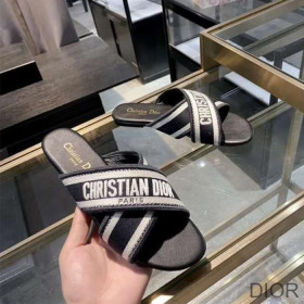 Dior Granville Slides Women Canvas Black