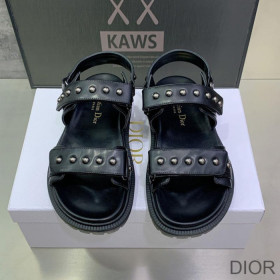 Dior DiorAct Sandals Women Lambskin With Rivets Black
