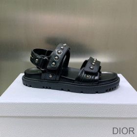 Dior DiorAct Sandals Women Lambskin With Rivets Black
