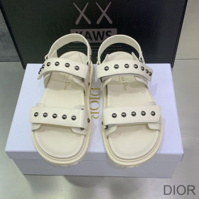 Dior DiorAct Sandals Women Lambskin With Rivets White